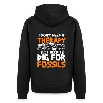 Paläontologie Paläontologe - Unisex Premium Bio Zip Hoodie - Schwarz - Hinten - Nico (187cm)