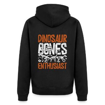 Paläontologie Dinosaur Bones Enthausiast - Unisex Premium Bio Zip Hoodie - Schwarz - Hinten - Nico (187cm)