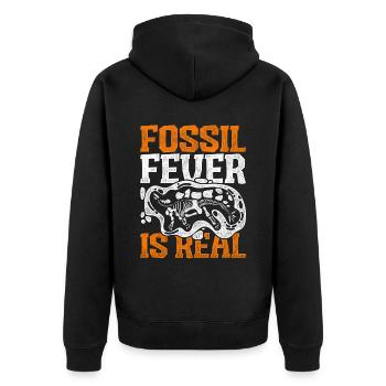 Fossil Fever Is Real Paläontologie Paläontologe - Unisex Premium Bio Zip Hoodie - Schwarz - Hinten - Nico (187cm)