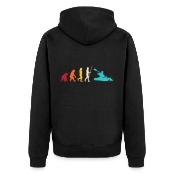 Kayaking Evolution Kayak - Unisex Premium Bio Zip Hoodie - Schwarz - Hinten - Nico (187cm)