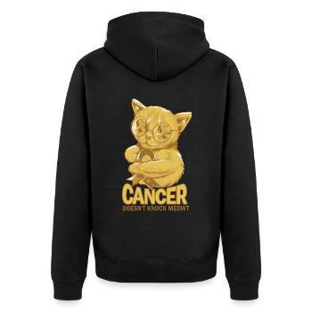 Cancer doesn't knock me out Childhood - Unisex Premium Organic Zip Hoodie - black - Back - Nico (187cm)