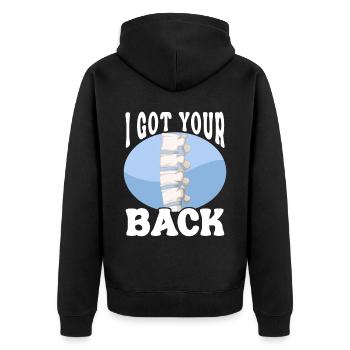 Anästhesist Anästhesiologie - Unisex Premium Bio Zip Hoodie - Schwarz - Hinten - Nico (187cm)