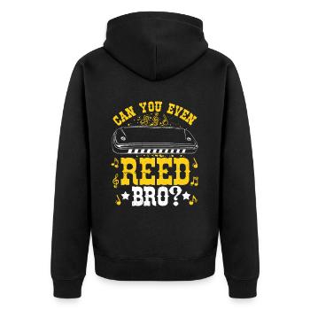 Französische Harfinisten und Harmonikaspieler - Unisex Premium Bio Zip Hoodie - Schwarz - Hinten - Nico (187cm)