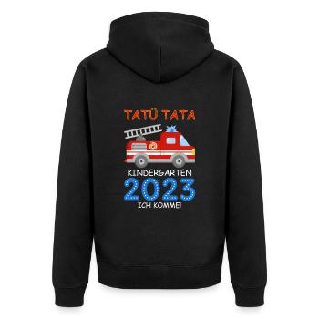 Kindergarten 2023 - Unisex Premium Organic Zip Hoodie - black - Back - Nico (187cm)