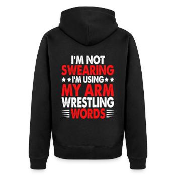 Arm wrestler - Unisex Premium Organic Zip Hoodie - black - Back - Nico (187cm)