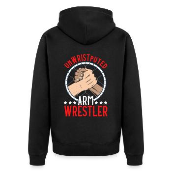 Arm wrestling - Unisex Premium Organic Zip Hoodie - black - Back - Nico (187cm)