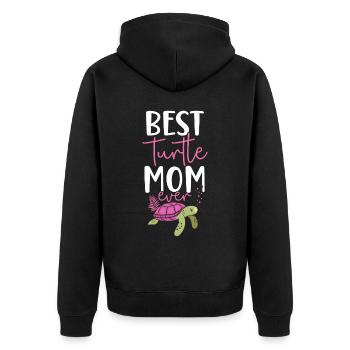 Sea Turtle Tortoise Mom Best - Unisex Premium Organic Zip Hoodie - black - Back - Nico (187cm)