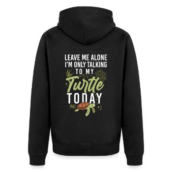 Tortue de mer Laissez-moi tranquille - Veste à capuche bio Premium Unisexe - noir - Dos - Nico (187cm)