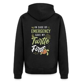 Tortue de mer en cas de - Veste à capuche bio Premium Unisexe - noir - Dos - Nico (187cm)