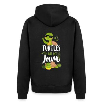 Sea Turtle Tortoise Sunglasses - Unisex Premium Bio Zip Hoodie - Schwarz - Hinten - Nico (187cm)