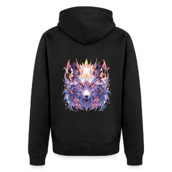 Loup Loups Animal Animaux Animaux Tête de Loup - Veste à capuche bio Premium Unisexe - noir - Dos - Nico (187cm)