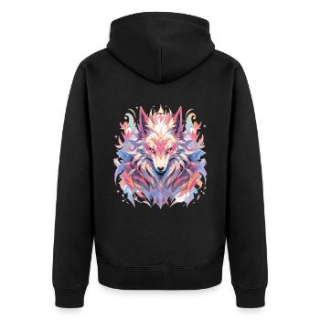 Fox Fox Fox Baby Forest Forest Dweller - Unisex Premium Organic Zip Hoodie - black - Back - Nico (187cm)
