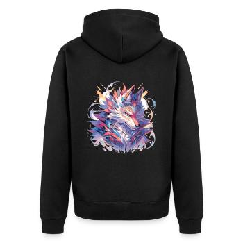 Fox Fox Fox Baby Forest Forest Dweller - Unisex Premium Organic Zip Hoodie - black - Back - Nico (187cm)