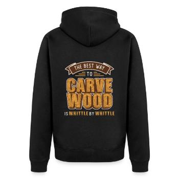 Wood Carving The Best Way To Carve Wood Woodworker - Unisex Premium Bio Zip Hoodie - Schwarz - Hinten - Nico (187cm)