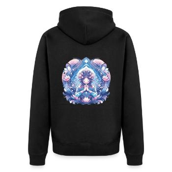 Méditation - Veste à capuche bio Premium Unisexe - noir - Dos - Nico (187cm)