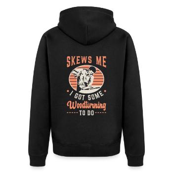 Wood Carving Skews Me I Got Some Woodwork Carving - Unisex Premium Bio Zip Hoodie - Schwarz - Hinten - Nico (187cm)