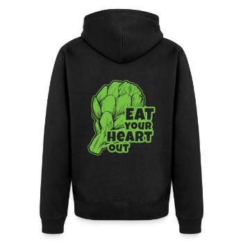 Eat Your Heart Out Artischocken Vegan - Unisex Premium Bio Zip Hoodie - Schwarz - Hinten - Nico (187cm)