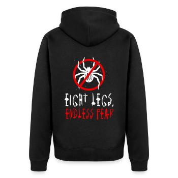 Arachnophobia Fear of spiders Arachnid phobia - Unisex Premium Organic Zip Hoodie - black - Back - Nico (187cm)