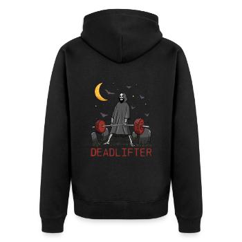 Deadlifter Skeleton Bodybuilding Fitness Workout - Veste à capuche bio Premium Unisexe - noir - Dos - Nico (187cm)