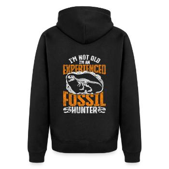 I'm Not Old I'm An Experienced Fossil Hunter - Unisex Premium Bio Zip Hoodie - Schwarz - Hinten - Nico (187cm)
