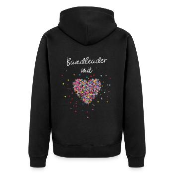 Bandleader mit Herz Bandmanager Leadsänger Musik - Unisex Premium Bio Zip Hoodie - Schwarz - Hinten - Nico (187cm)