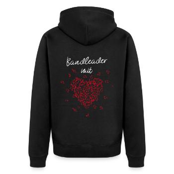 Bandleader mit Herz Leadsänger Bandmanager Musiker - Unisex Premium Bio Zip Hoodie - Schwarz - Hinten - Nico (187cm)
