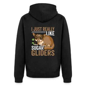 Vraiment comme Sugar Glider Propriétaire Sugar Gliders - Veste à capuche bio Premium Unisexe - noir - Dos - Nico (187cm)