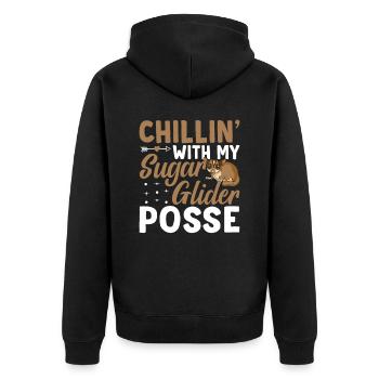 Chilling with Sugar Glider-owner Sugar Gliders - Unisex Premium Organic Zip Hoodie - black - Back - Nico (187cm)