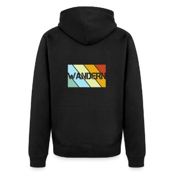 Hiking Retro - Unisex Premium Organic Zip Hoodie - black - Back - Nico (187cm)