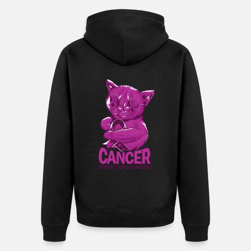 Cat honore un soignant spécialisé dans le cancer - Veste à capuche bio Premium Unisexe - noir