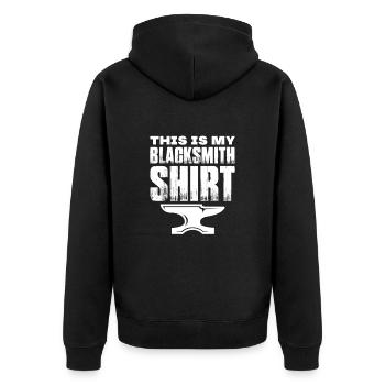 Blacksmith Schiede Anvil Cutler Gift - Unisex Premium Organic Zip Hoodie - black - Back - Nico (187cm)