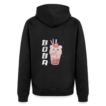 Bubble Tea Boba Tea Kawaii Cadeau - Veste à capuche bio Premium Unisexe - noir - Dos - Nico (187cm)