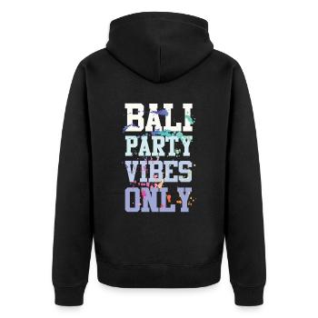 Ambiance de fête à Bali - Veste à capuche bio Premium Unisexe - noir - Dos - Nico (187cm)