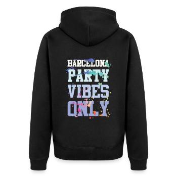 Ambiance de fête à Barcelone - Veste à capuche bio Premium Unisexe - noir - Dos - Nico (187cm)