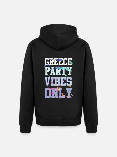 Greece Party Vibes - Unisex Premium Organic Zip Hoodie - black