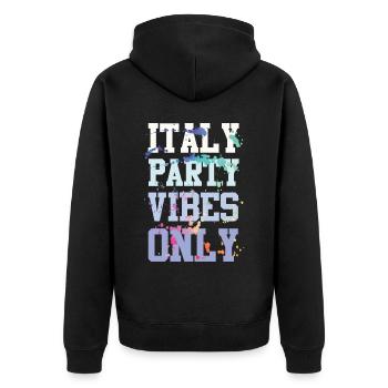 Italien Party Vibes - Unisex Premium Bio Zip Hoodie - Schwarz - Hinten - Nico (187cm)