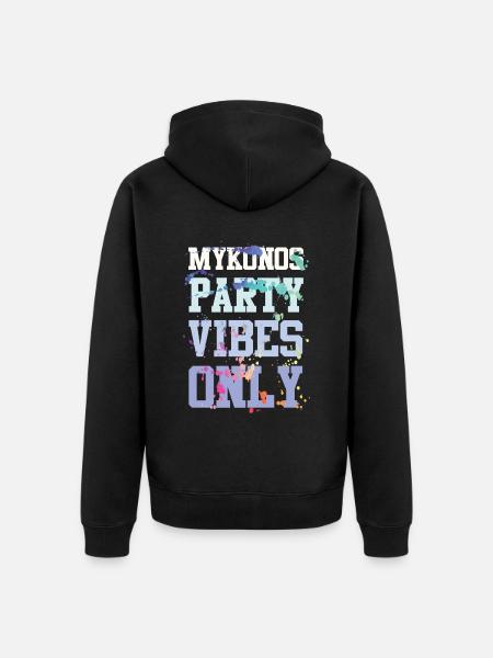 Mykonos Party Vibes - Unisex Premium Organic Zip Hoodie - black