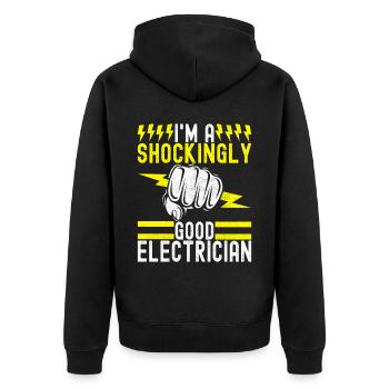 Electrician Electronics Technician - Unisex Premium Organic Zip Hoodie - black - Back - Nico (187cm)