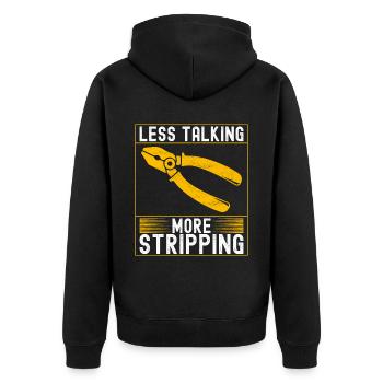 Electrician Electronics Technician - Unisex Premium Organic Zip Hoodie - black - Back - Nico (187cm)