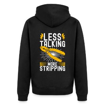 Electrician Electronics Technician - Unisex Premium Organic Zip Hoodie - black - Back - Nico (187cm)