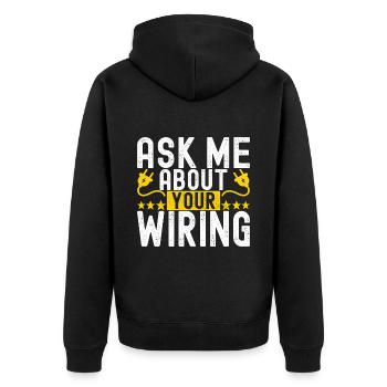 Electrician Electronics Technician - Unisex Premium Organic Zip Hoodie - black - Back - Nico (187cm)