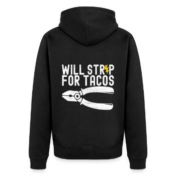 Electrician Electronics Technician - Unisex Premium Organic Zip Hoodie - black - Back - Nico (187cm)