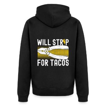Electrician Electronics Technician - Unisex Premium Organic Zip Hoodie - black - Back - Nico (187cm)