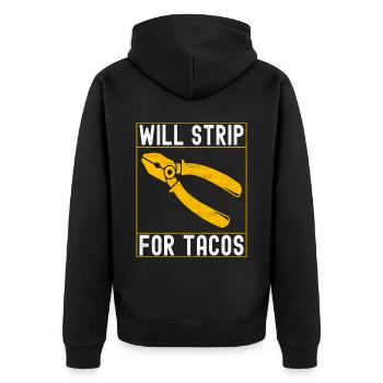 Electrician Electronics Technician - Unisex Premium Organic Zip Hoodie - black - Back - Nico (187cm)