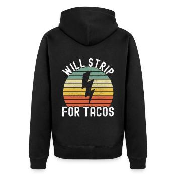 Electrician Electronics Technician - Unisex Premium Organic Zip Hoodie - black - Back - Nico (187cm)