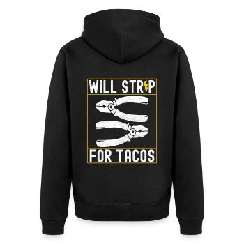 Electrician Electronics Technician - Unisex Premium Organic Zip Hoodie - black - Back - Nico (187cm)