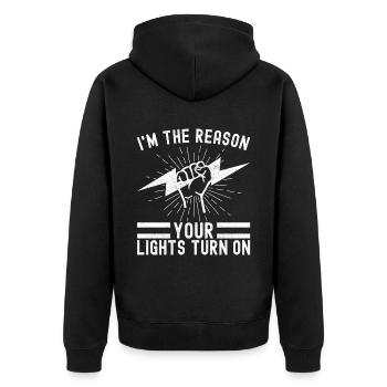 Electrician Electronics Technician - Unisex Premium Organic Zip Hoodie - black - Back - Nico (187cm)