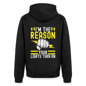 Electrician Electronics Technician - Unisex Premium Organic Zip Hoodie - black - Back - Nico (187cm)