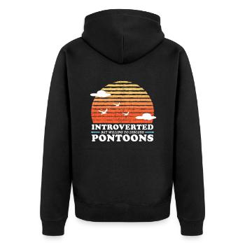Pontoon Pontoonboot | Pontoon Kapitän Geschenk - Unisex Premium Bio Zip Hoodie - Schwarz - Hinten - Nico (187cm)