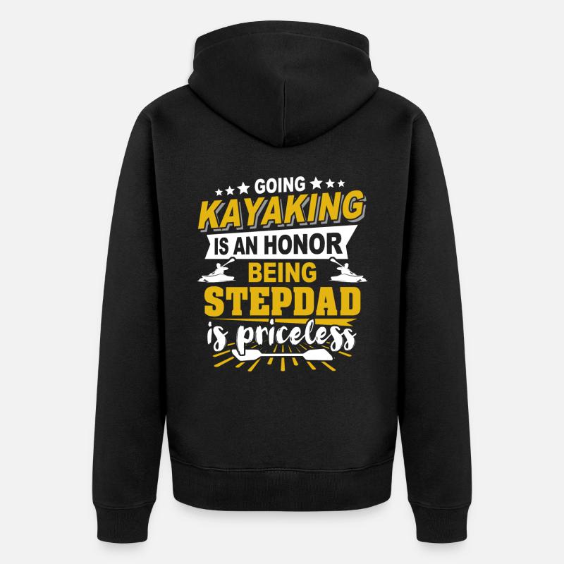 Kayak Stepdad Kayaking - Veste à capuche bio Premium Unisexe - noir